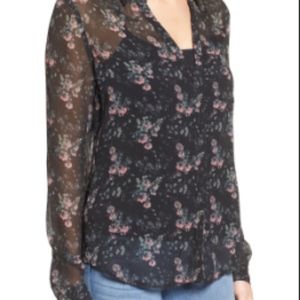 PAIGE Everleigh Floral-Print Silk Shirt